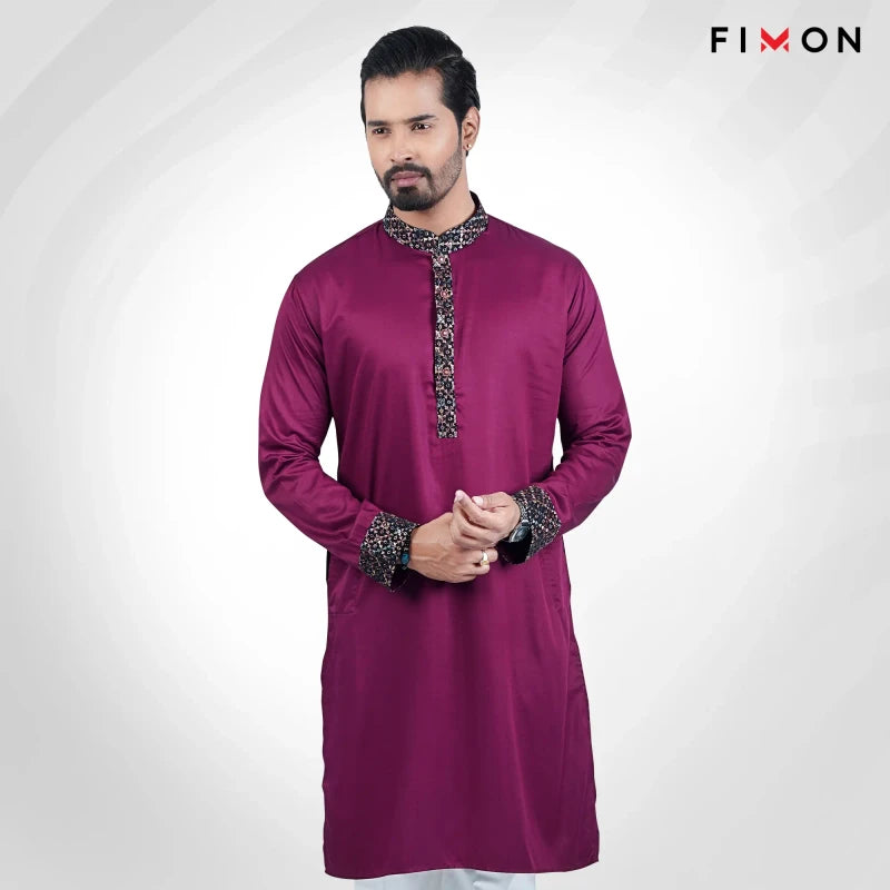 Kashmiri Jaal Panjabi – Magenta