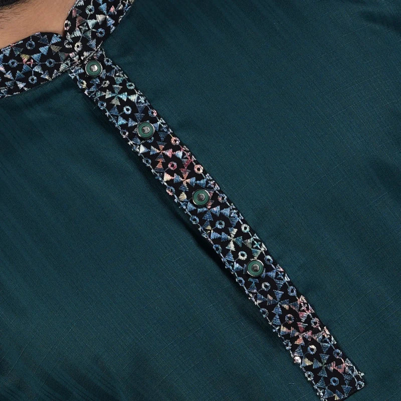 Kashmiri Jaal Panjabi – Sea Green