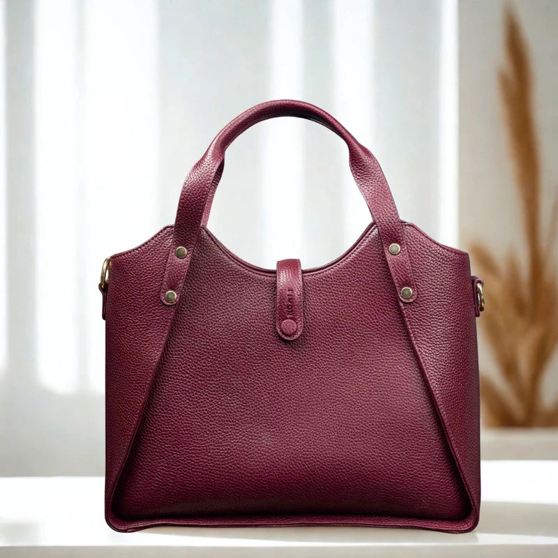 Fimon Élan Genuine Leather Tote maroon