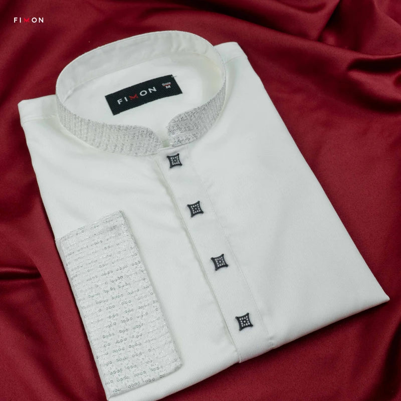 Festive Crown Panjabi | White