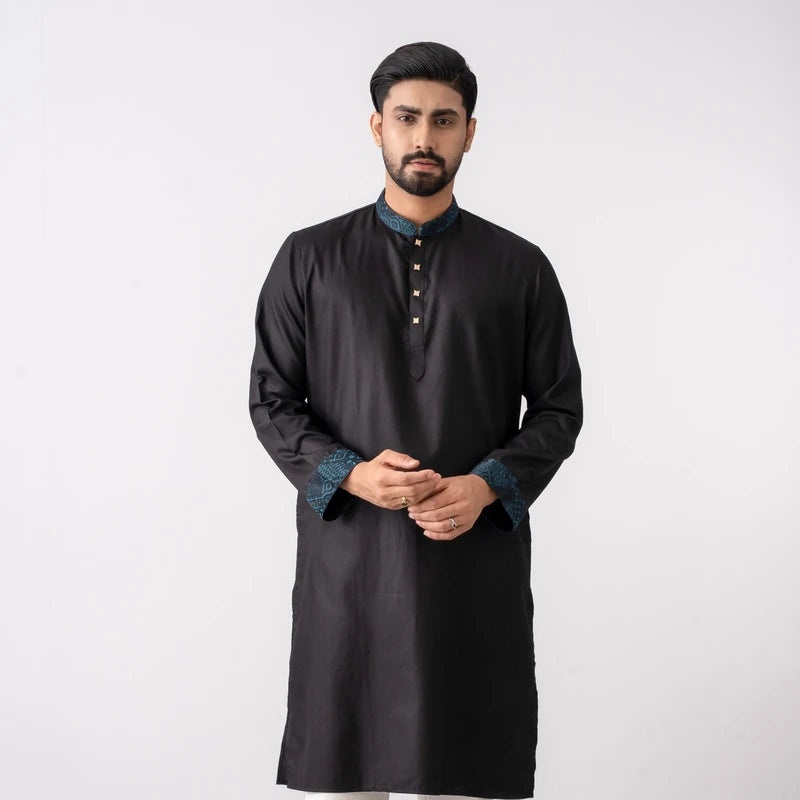 Festive Crown Panjabi | BLACK