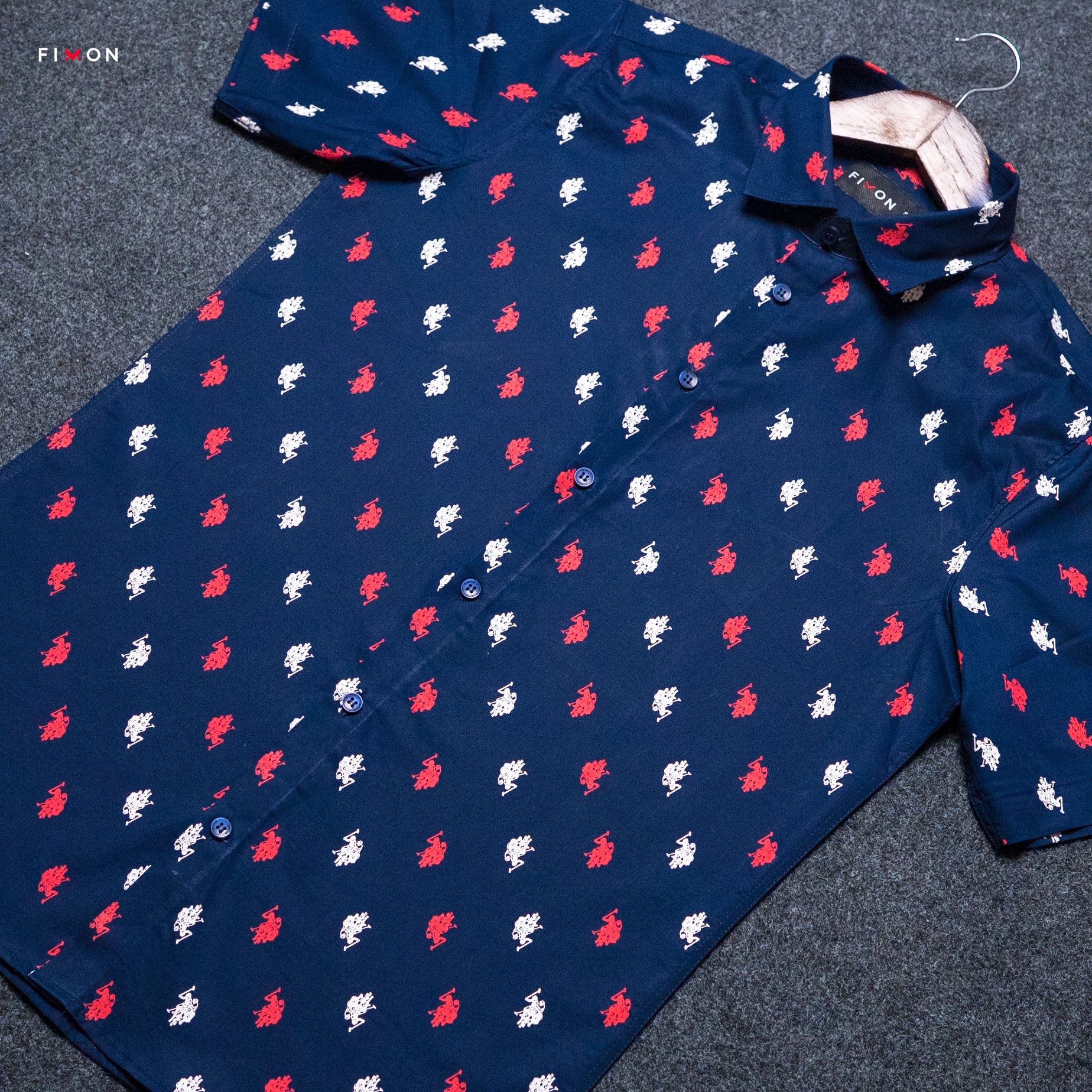 Navy Polo Print