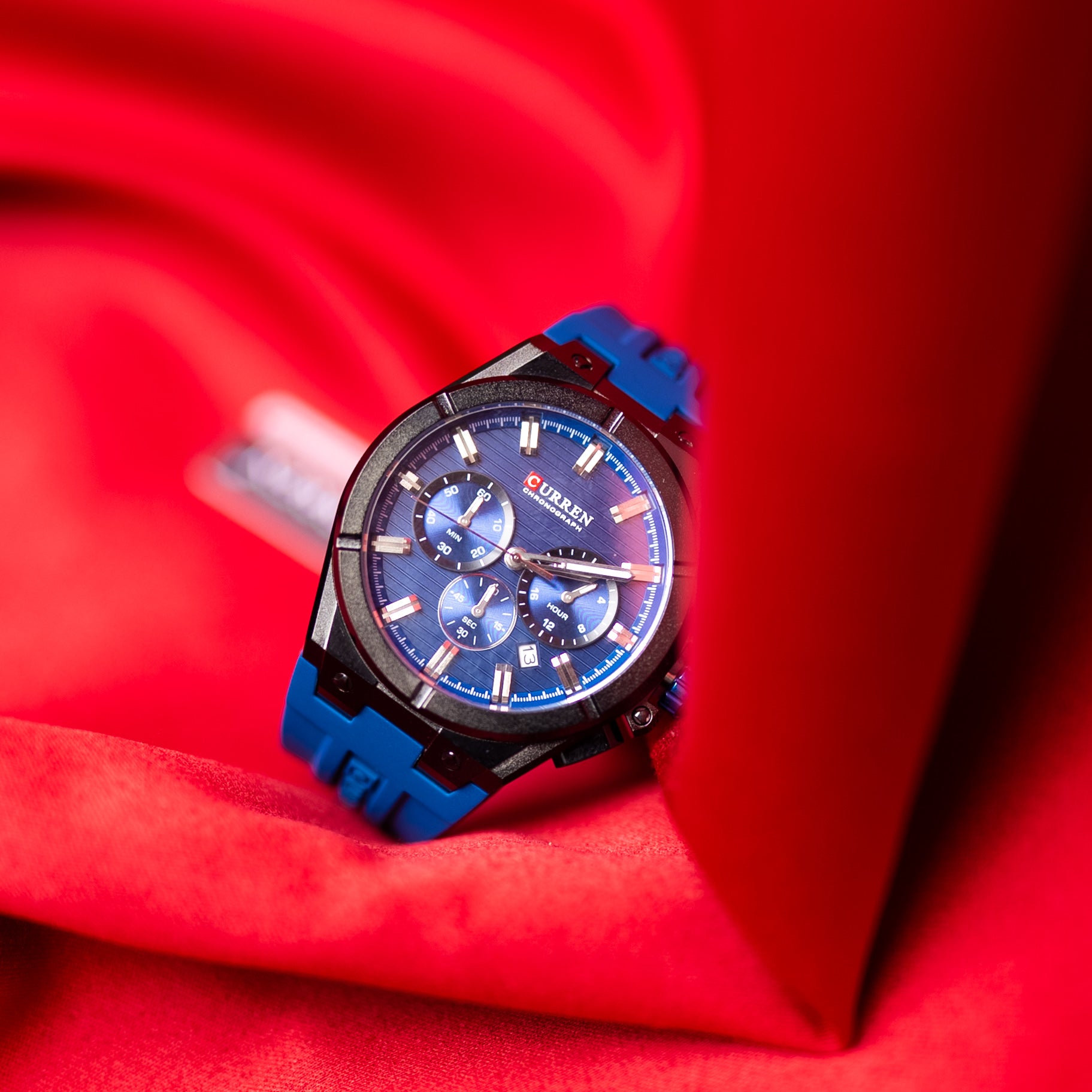 CURREN 8437 Men's Blue Chronograph Fashion Watch